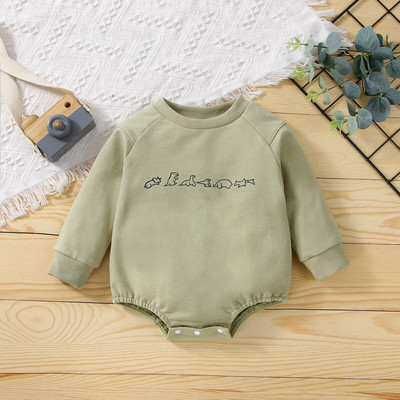 5 boja novorođenčadi, dječaka, djevojčica, trokutastih kombinezona dugih rukava, dječjih dječaka, djevojčica, uzročnih kombinezona s dinosaurima iz crtića 0-24M