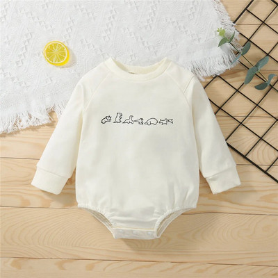 5 boja novorođenčadi, dječaka, djevojčica, trokutastih kombinezona dugih rukava, dječjih dječaka, djevojčica, uzročnih kombinezona s dinosaurima iz crtića 0-24M