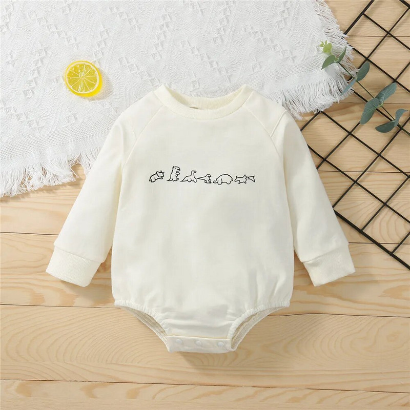 5 boja novorođenčadi, dječaka, djevojčica, trokutastih kombinezona dugih rukava, dječjih dječaka, djevojčica, uzročnih kombinezona s dinosaurima iz crtića 0-24M
