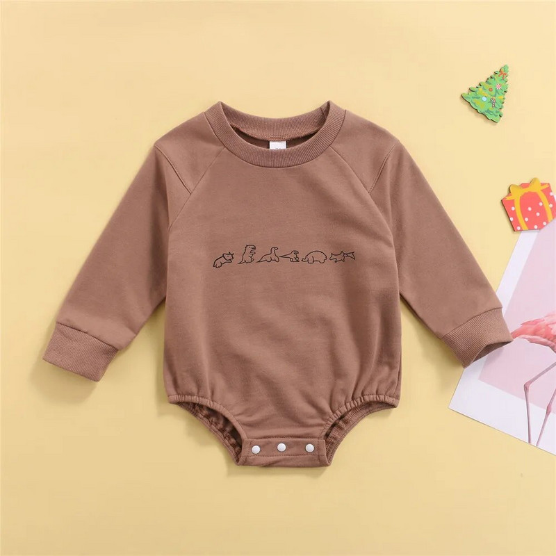 5 boja novorođenčadi, dječaka, djevojčica, trokutastih kombinezona dugih rukava, dječjih dječaka, djevojčica, uzročnih kombinezona s dinosaurima iz crtića 0-24M