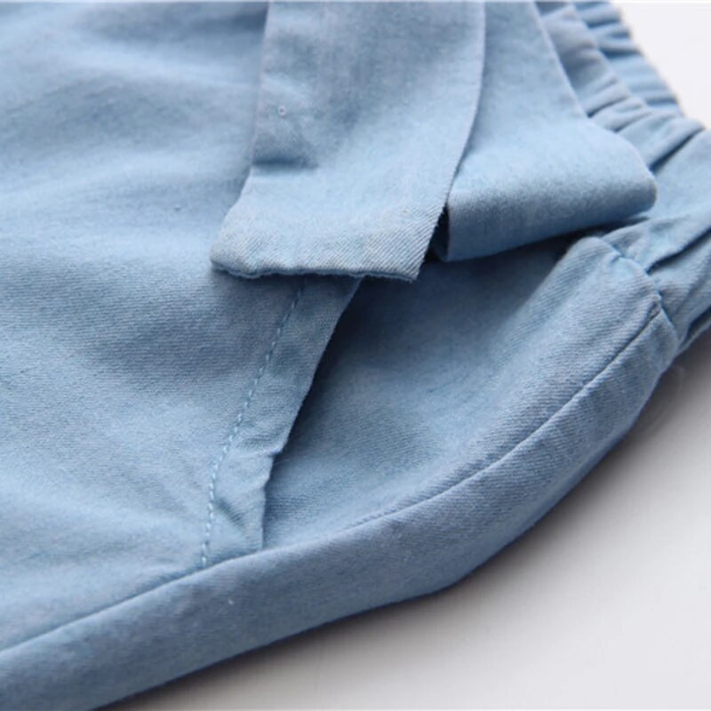 2-12 éves gyerekek nadrágok lány nadrágok tavaszi őszi divat farmerek masni Világoskék farmer egyenes nadrágok gyermek nadrágok