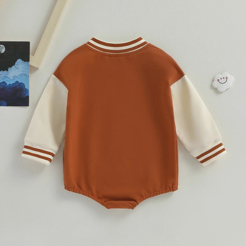 Mode Rudens Zēni Zēni Meiteņu Apģērbs Jaundzimušajiem Bērniem Pogas Garām piedurknēm Beisbola bikses Kombinezoni Kombinezoni Zīdaiņu apģērbi