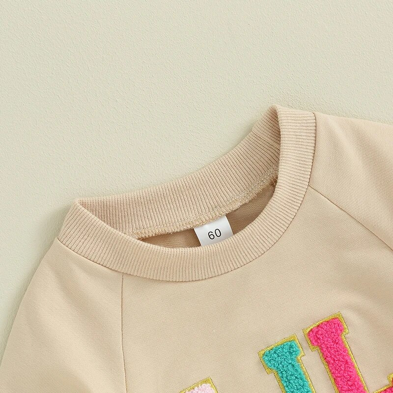 Kevad-sügis vastsündinutele tüdrukutele püksid Riided, udune kirjatrükk, pikkade varrukatega O-kaelusega kostüümid, mängukostüümid, pikad püksid