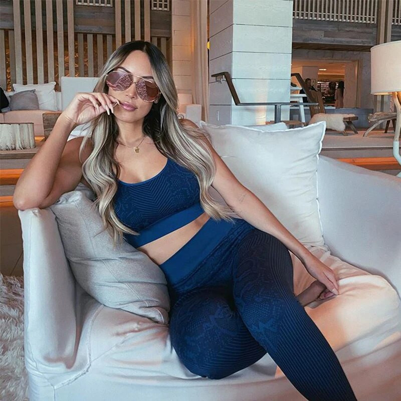 Seamless Fitness Clothing Snake Print Sporta Uzvalks Trenažieru Apģērbs Jogas Komplekts Treniņa Apģērbi Sievietēm Sporta Apģērbs Sporta Krūštura Legingi Komplekts