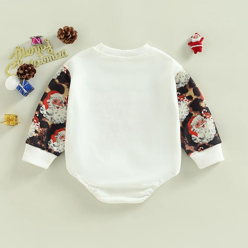 Božićne novorođenčad Dječaci Djevojčice Rompers Odjeća 0-24M Crtani Djed Mraz/Automobili Sweatshirts s printom na gumbe Kombinezoni