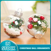 Božićna prozirna kuglica od 10 komada, plastična kuglica s ukrasom za božićno drvce za popunjavanje, privjesak, vjenčani dar, ukrasi za zabavu, vruće