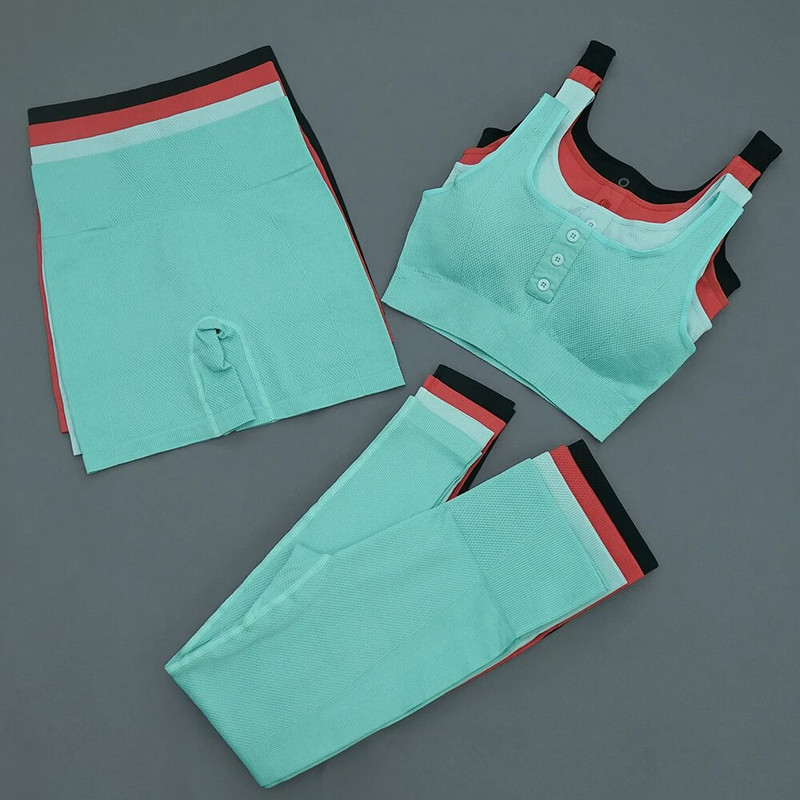 Bešavni ženski komplet za jogu Odjeća za vježbanje Sportske hlače Grudnjak Komplet za teretanu Sportska odjeća za fitness Tajice za trčanje visokog struka Sportska odijela 2022