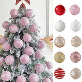 3vnt/Rinkinys 8cm Kalėdų kamuoliukų pakabukai Kalėdų eglutės kabantys baublys kamuoliukų dekoracijos Namų dekoras Naujųjų metų Navidad reikmenys 2024 m.