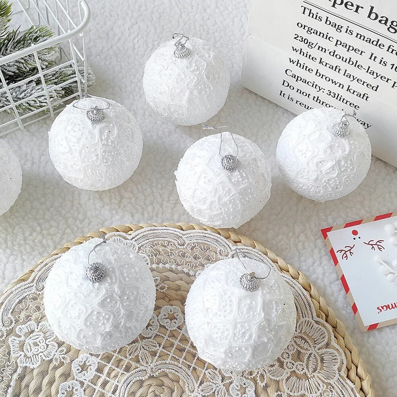 3vnt/Rinkinys 8cm Kalėdų kamuoliukų pakabukai Kalėdų eglutės kabantys baublys kamuoliukų dekoracijos Namų dekoras Naujųjų metų Navidad reikmenys 2024 m.