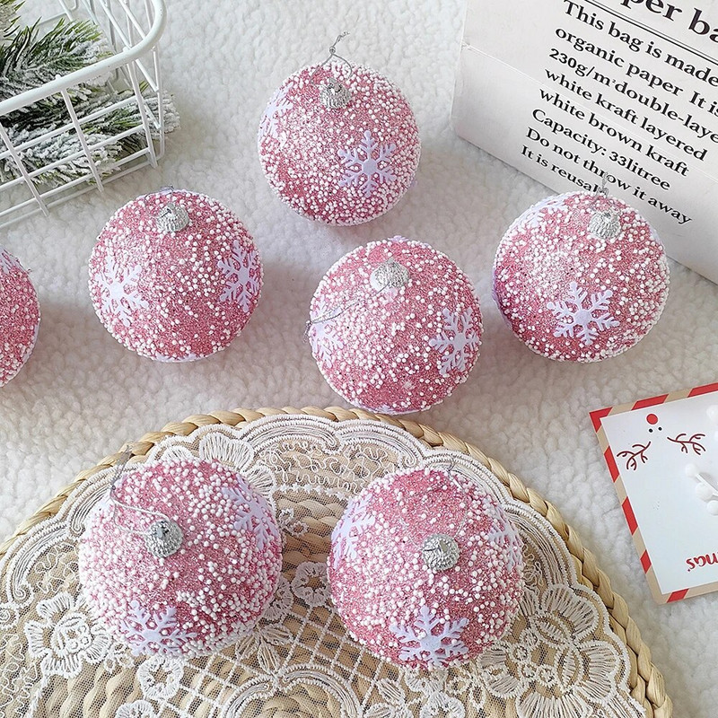 3vnt/Rinkinys 8cm Kalėdų kamuoliukų pakabukai Kalėdų eglutės kabantys baublys kamuoliukų dekoracijos Namų dekoras Naujųjų metų Navidad reikmenys 2024 m.