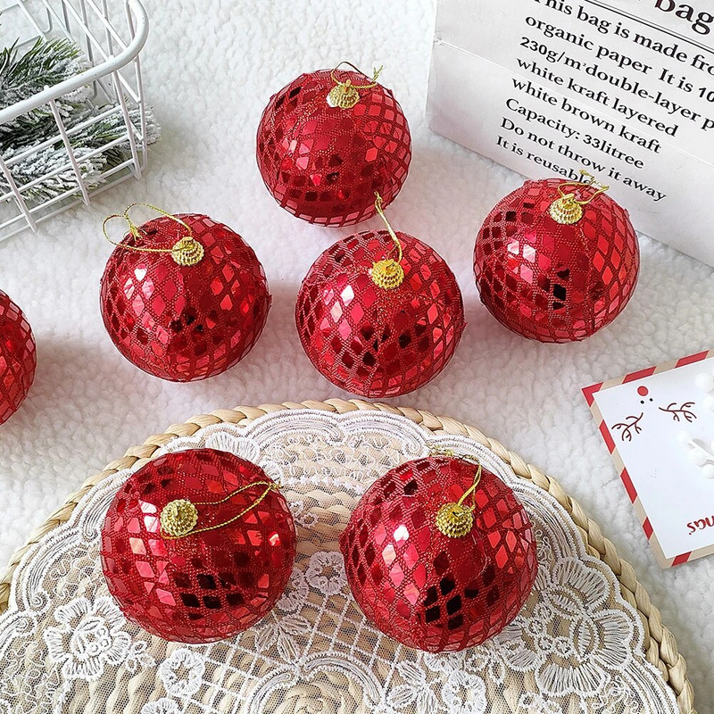 3vnt/Rinkinys 8cm Kalėdų kamuoliukų pakabukai Kalėdų eglutės kabantys baublys kamuoliukų dekoracijos Namų dekoras Naujųjų metų Navidad reikmenys 2024 m.