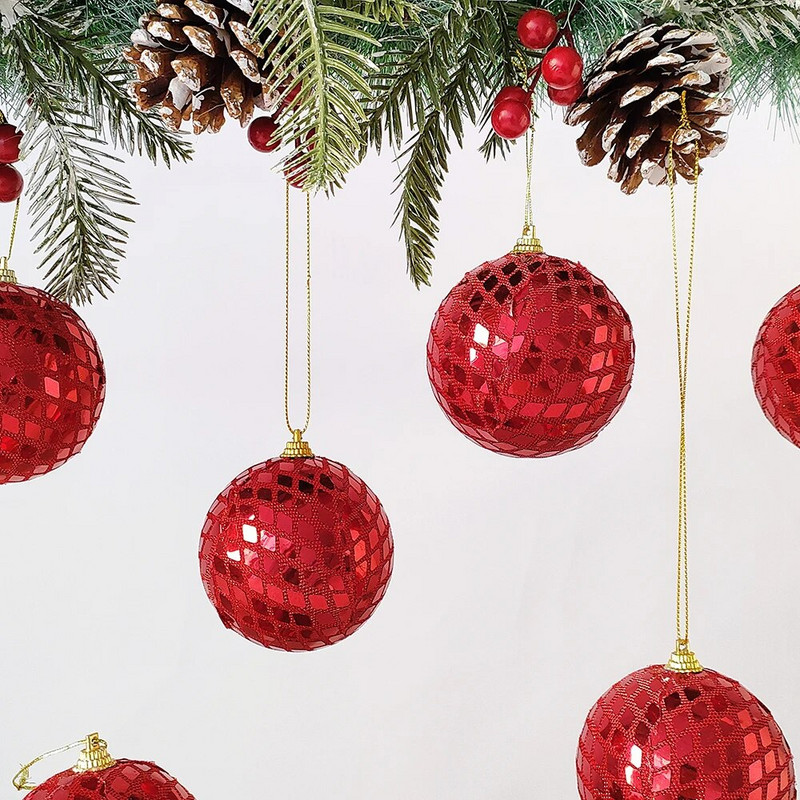 3vnt/Rinkinys 8cm Kalėdų kamuoliukų pakabukai Kalėdų eglutės kabantys baublys kamuoliukų dekoracijos Namų dekoras Naujųjų metų Navidad reikmenys 2024 m.