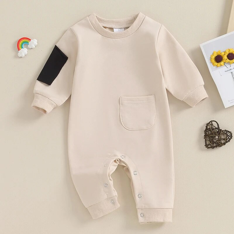 Novorođenčad, dječaci, ležerne jesenske štrample, odjeća, patchwork, dugi rukavi, kombinezoni s O-izrezom, kombinezoni, kostimi
