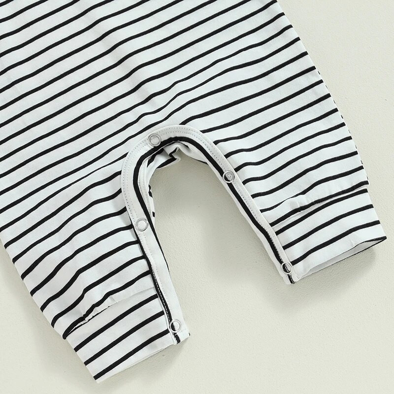 Jaundzimušais Pavasaris Rudens Romperi Apģērbi Zēniem Meitenēm Svītraina Apdruka Kabatas Patchwork Garās Piedurknes O-veida kakla Kombinezoni Garās Bikses