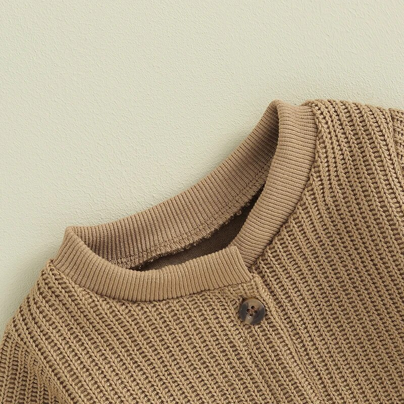 Toddler cute meitenes zēniem adīt rombiņas zīdaiņu ikdienas pogas ar apaļu kaklu ar garām piedurknēm Bodijs jaundzimušo bērnu kombinezoni ziemai