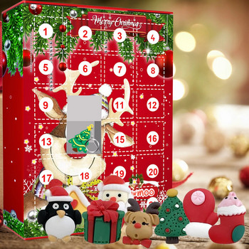 Dowmoo Christmas Keychain Blind Box 24 Compartments Advent Countdown Άλκες Χριστουγεννιάτικη έκπληξη Παιδικά παιχνίδια Δώρα Χριστουγεννιάτικο Ημερολόγιο