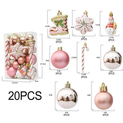1 krabička vianočných ozdôb na gule, závesné cukríky na vianočný stromček, vianočné dekorácie do domácnosti, novoročný darček 2023, Noel