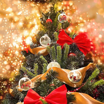 6 τμχ Διαφανές πλαστικό χριστουγεννιάτικο διακοσμητικό στολίδι με γεμάτη μπάλα Χριστουγεννιάτικο χριστουγεννιάτικο δέντρο με κρεμαστό μπιχλιμπίδι 2023 Νέο Έτος Navidad