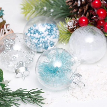 6 τμχ Διαφανές πλαστικό χριστουγεννιάτικο διακοσμητικό στολίδι με γεμάτη μπάλα Χριστουγεννιάτικο χριστουγεννιάτικο δέντρο με κρεμαστό μπιχλιμπίδι 2023 Νέο Έτος Navidad