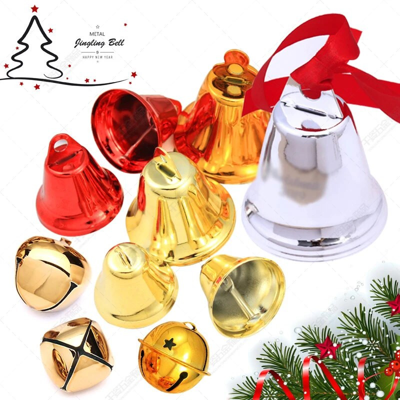 50 komada srebrnih božićnih ukrasa sa zvončićima, metalnih zvončića, božićnih ukrasa za drvce. DIY rukotvorine, novogodišnji božićni ukrasi