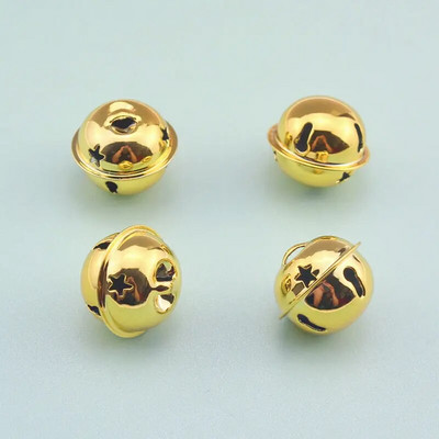 10 tk/pakend 24 mm kullast rauast lahtised metallhelmed kõlisevad kellukellad jõulukaunistusega ripats DIY käsitsi valmistatud käsitöötarvikute materjal