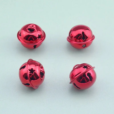 10 tk/pakend 24 mm kullast rauast lahtised metallhelmed kõlisevad kellukellad jõulukaunistusega ripats DIY käsitsi valmistatud käsitöötarvikute materjal