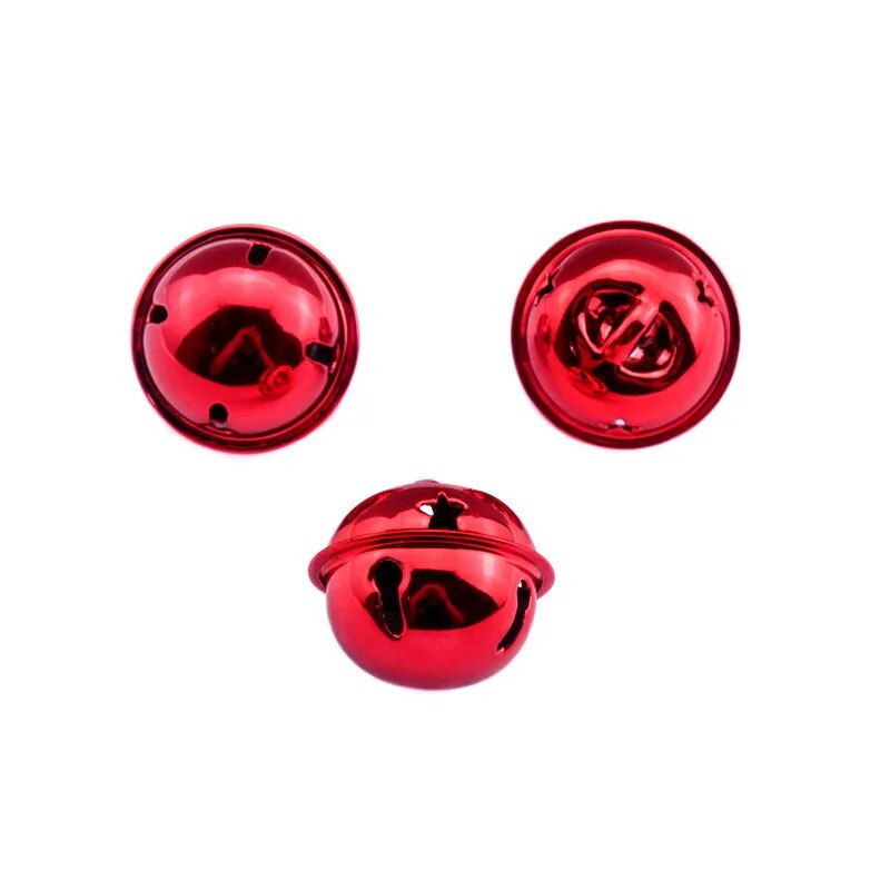 10 tk/pakend 24 mm kullast rauast lahtised metallhelmed kõlisevad kellukellad jõulukaunistusega ripats DIY käsitsi valmistatud käsitöötarvikute materjal