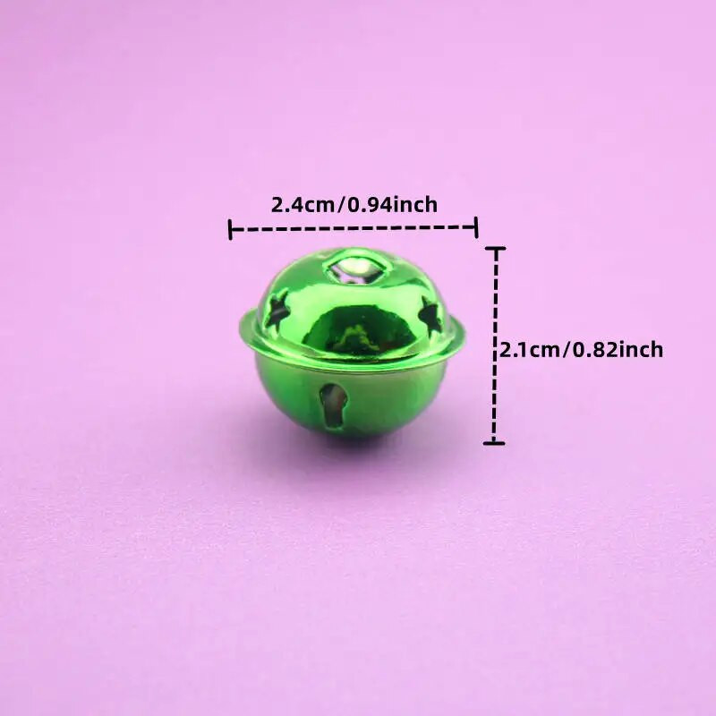 10 tk/pakend 24 mm kullast rauast lahtised metallhelmed kõlisevad kellukellad jõulukaunistusega ripats DIY käsitsi valmistatud käsitöötarvikute materjal