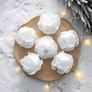 3 бр. 8 см бяла коледна топка Коледна елха Висяща висулка Цвете от пяна Снежна топка Коледна украса за дома Натална Нова година 2023