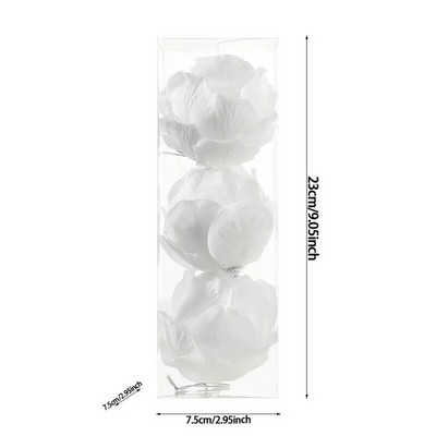 3gab 8cm balta Ziemassvētku bumba Ziemassvētku eglītes piekarināms kulons ar putuplasta sniega bumbiņu Ziemassvētku rotājums mājām Natal Jaunais gads 2023