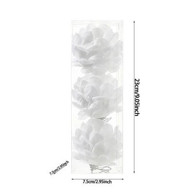 3gab 8cm balta Ziemassvētku bumba Ziemassvētku eglītes piekarināms kulons ar putuplasta sniega bumbiņu Ziemassvētku rotājums mājām Natal Jaunais gads 2023
