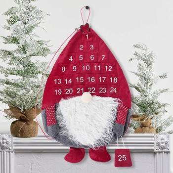 Безличен календар за кукла Дядо Коледа Орнаменти за адвентно отброяване Весела Коледа Висяща стена на домашна врата Нова година Ноел Подаръци за парти