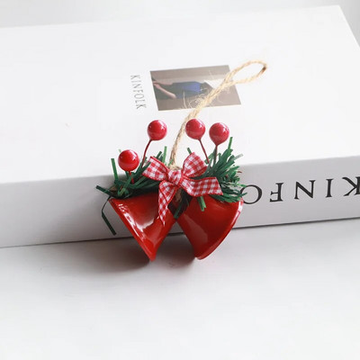 Božićni ukras Dvostruko zvono za prozor Privjesak za božićno drvce Ručno izrađeni DIY dodaci Metalni privjesak u obliku zvona Sretan Božić