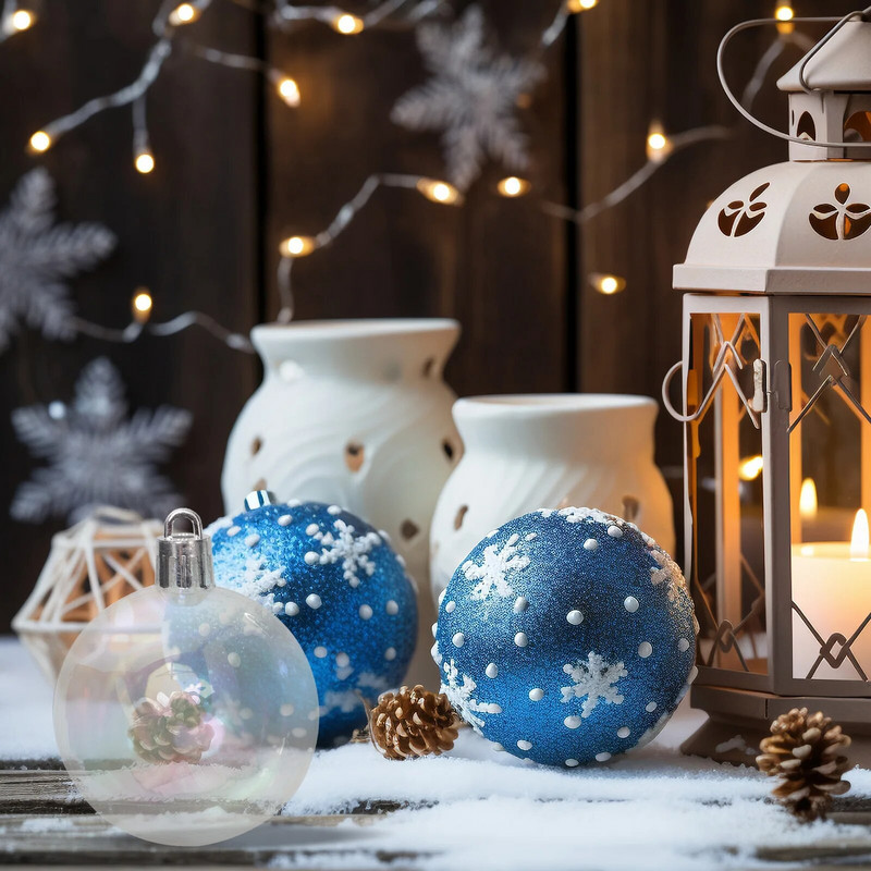 Božićna prozirna kuglica od 18 komada, plastična božićna drvca, otvorena kuglasta kutija s kuglicama, ukrasi za vjenčanje, kuglice za božićne zabave