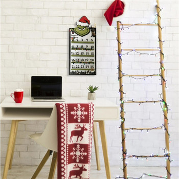 Коледен адвент календар за деца Коледна елха Календар с обратно броене Обръщане на шаблон и номер за домашни празнични коледни декорации