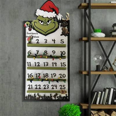 Calendar de Advent de Crăciun pentru copii Pomul de Crăciun Calendar de numărătoare inversă Model și număr pentru decorațiuni de Crăciun de sărbători acasă