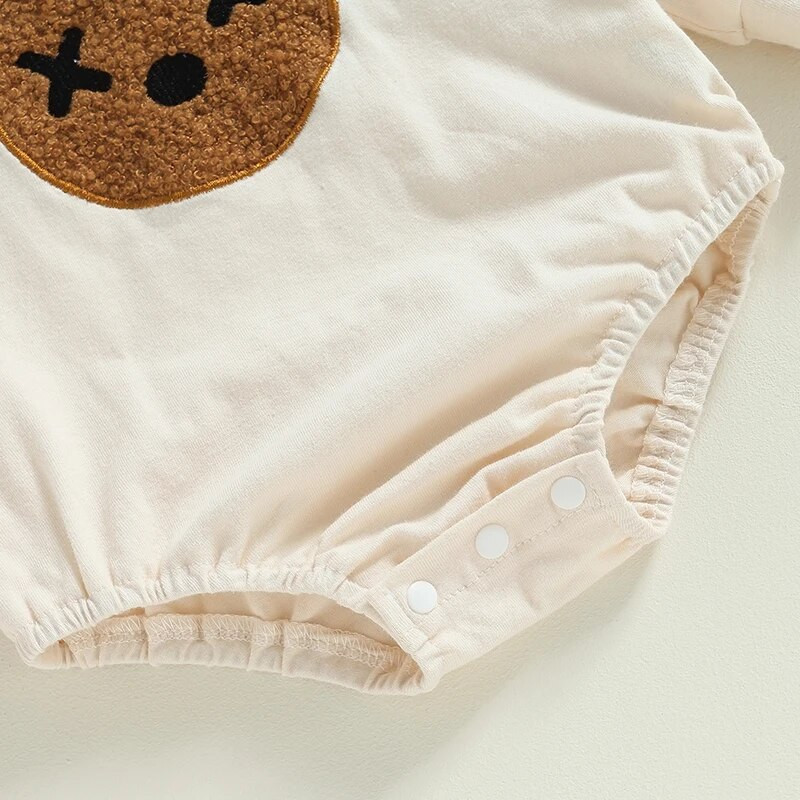 Jauki jaundzimušie Zēni Meitenes Rotaļbikses Apģērbs Lācis Izšuvums Garām piedurknēm Džemperi Kombinezoni Spēļu tērpi Toddler Mīkstas Apģērbs