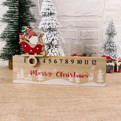 Ziemassvētku Adventes kalendārs 24 dienu ziemas tematiskā ballīte 2023. gada koka Ziemassvētku kalendārs Mājas galda rotājumi Ziemassvētku vecītis