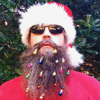 12 бр Коледна украса за брада Топка за смесване Дядо Коледа Щипка за брада Крушка Камбани Щипка Орнамент Парти, носещо коледни фиби