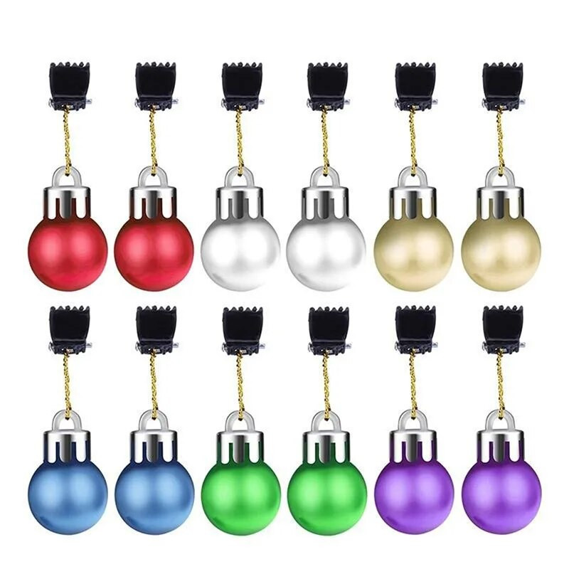 12 gab. Ziemassvētku bārdas rotājuma miksēšanas bumba Ziemassvētku vecīša bārdas sprādzes spuldzes zvaniņi, rotājumi ballītei ar Ziemassvētku matadatas