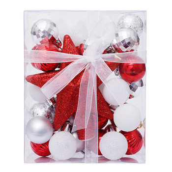 30 τμχ 3 εκ. Χριστουγεννιάτικα στολίδια για μπάλες Λευκό χρυσό Χριστουγεννιάτικες μπάλες Glitter Tree Top Stars Κρεμαστά μενταγιόν για διακόσμηση γάμου