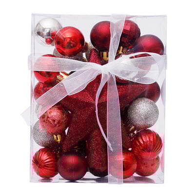 30 kom 3 cm božićni ukrasi od kuglica od bijelog zlata Božićne kuglice sa svjetlucavim vrhovima drvca, viseći privjesci za dekoraciju svatova