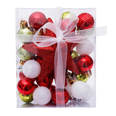 30 kom 3 cm božićni ukrasi od kuglica od bijelog zlata Božićne kuglice sa svjetlucavim vrhovima drvca, viseći privjesci za dekoraciju svatova