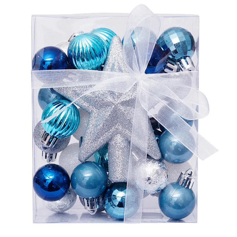 30 kom 3 cm božićni ukrasi od kuglica od bijelog zlata Božićne kuglice sa svjetlucavim vrhovima drvca, viseći privjesci za dekoraciju svatova