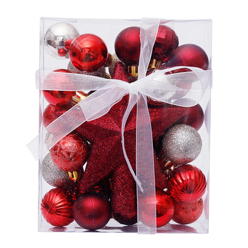 30 kom 3 cm božićni ukrasi od kuglica od bijelog zlata Božićne kuglice sa svjetlucavim vrhovima drvca, viseći privjesci za dekoraciju svatova