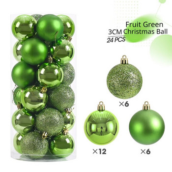24 ΤΕΜ 3 εκ. Χριστουγεννιάτικα στολίδια με χριστουγεννιάτικη μπάλα Κρεμαστό μενταγιόν Χριστουγεννιάτικο δέντρο Δώρα για το σπίτι Πρωτοχρονιά Χριστουγεννιάτικες σφαίρες 2023