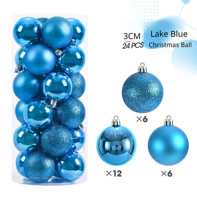 24 KOM 3 cm božićne kuglice ukrasi božićno drvce viseći privjesak darovi za dom novogodišnja božićna kugla 2023.