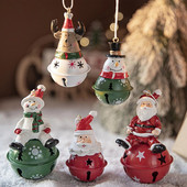 Kovové remeselné sošky Jingle Bell Vianočná dekorácia na vianočný stromček na sviatočné párty prívesky DIY remeslá ručne vyrobené doplnky