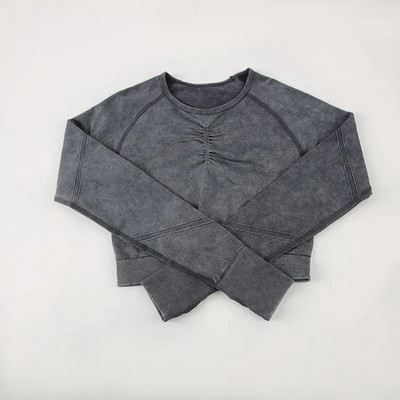 SVOKOR Wash Sportski set za žene 2PC bešavna odijela za jogu Fitness majica dugih rukava s dizanjem guze za vježbanje Aktivna odjeća