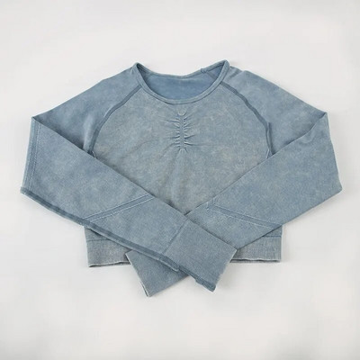 SVOKOR Wash Sportski set za žene 2PC bešavna odijela za jogu Fitness majica dugih rukava s dizanjem guze za vježbanje Aktivna odjeća